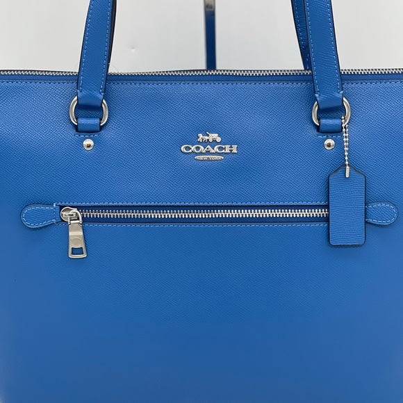 Coach Xgrain Leather Gallery Tote Bag Vivid Blue - Picture 5 of 14